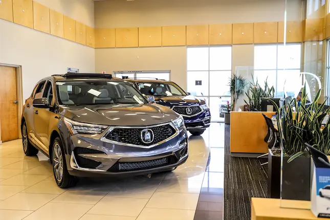 Showroom with multiple vehicles on display